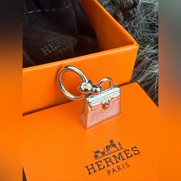 Authentic HERMES MINI KELLY TWILLY RING Scarf charm - Picture 2 of 9